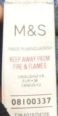 Marks and Spencer Women's Blue Roll Neck Jumper Size 6