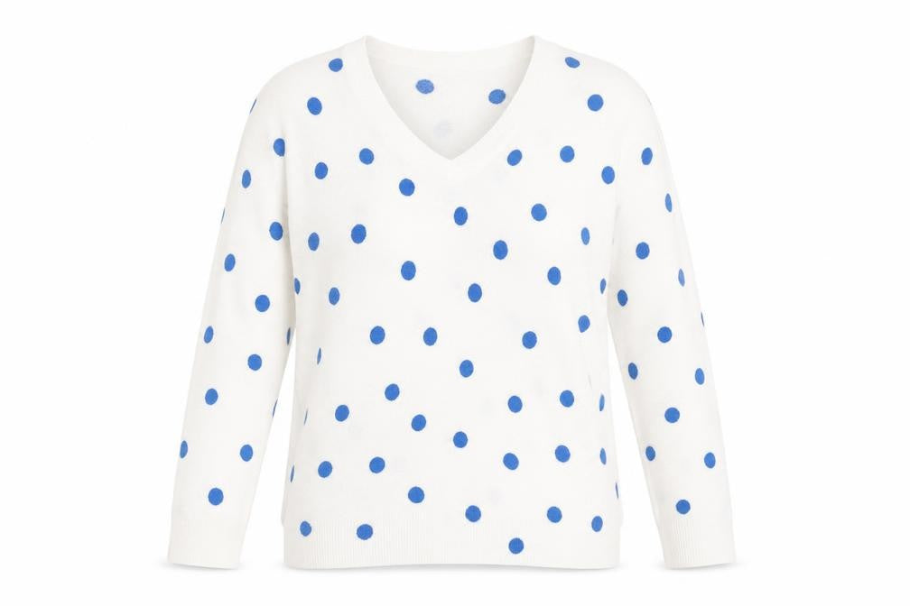 Front view of Marks & Spencer Women's Ivory Polka Dot Jumper, size 12