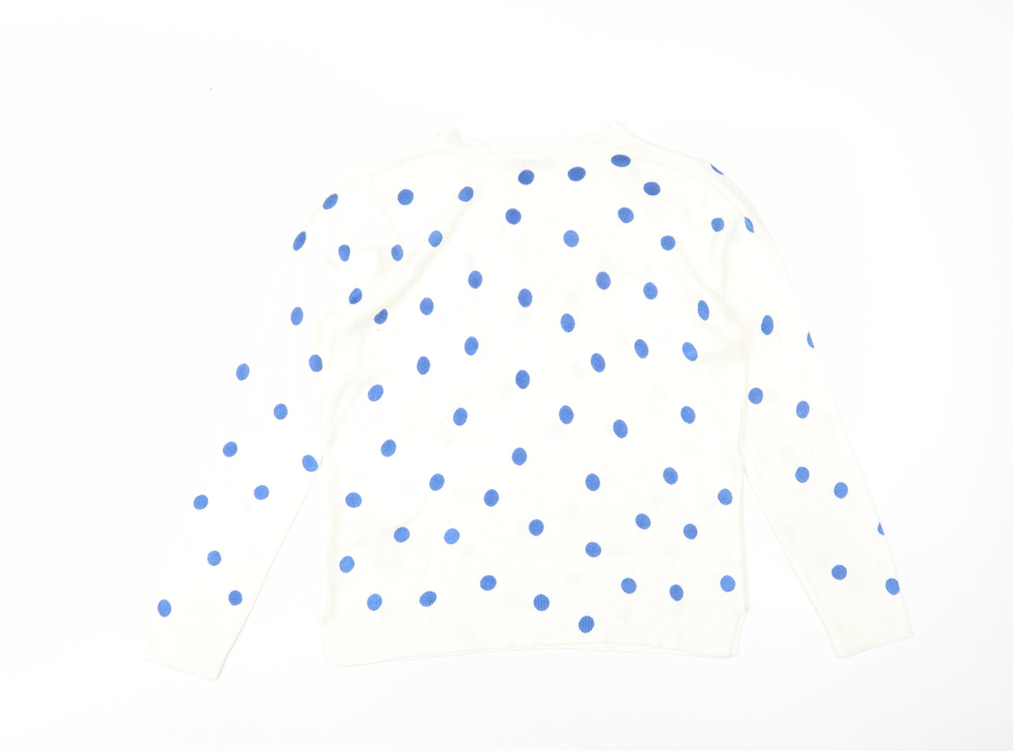 Marks and Spencer Women's Ivory Polka Dot Jumper Size 12