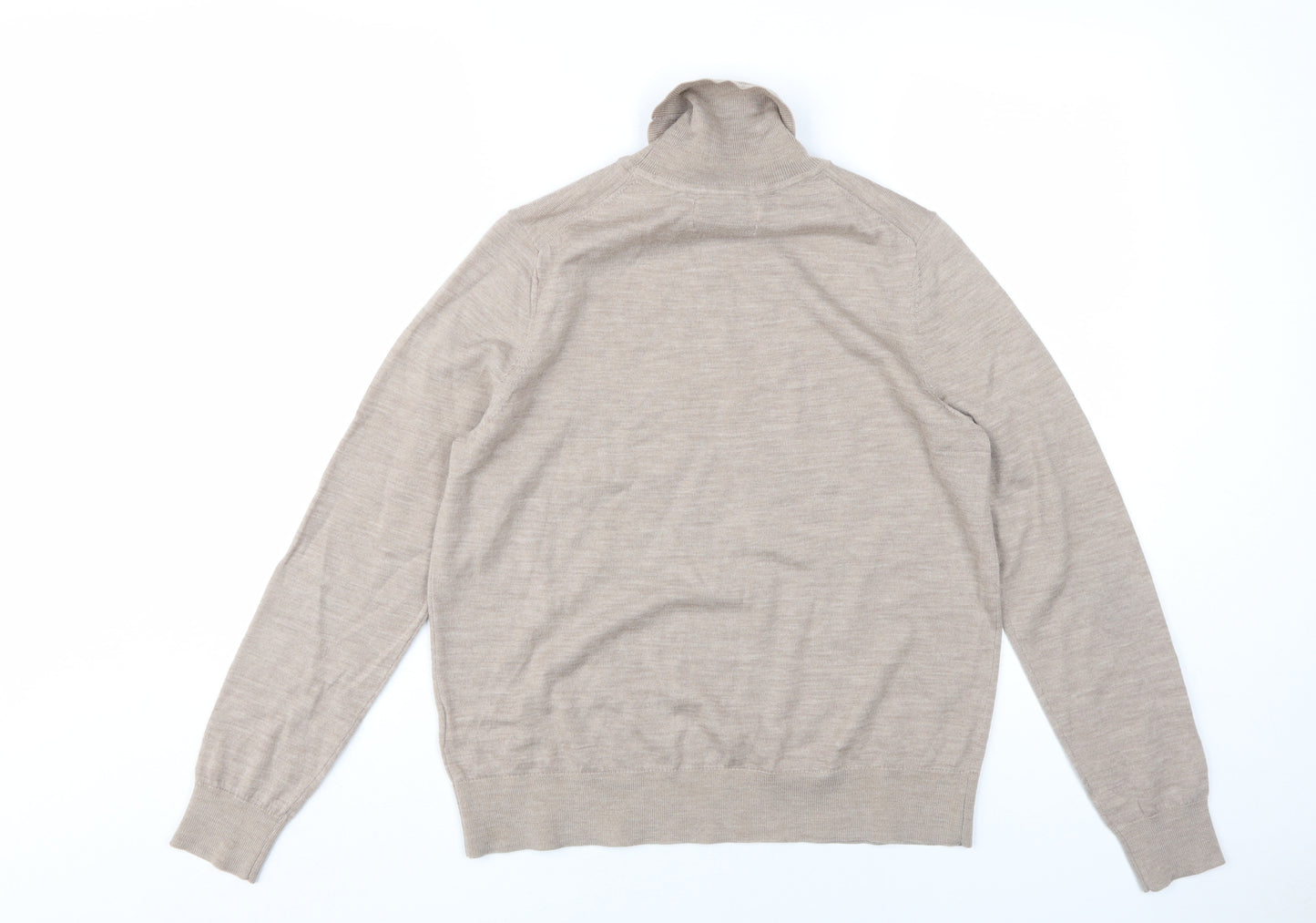 Marks and Spencer Women's Beige Roll Neck Jumper Size 10