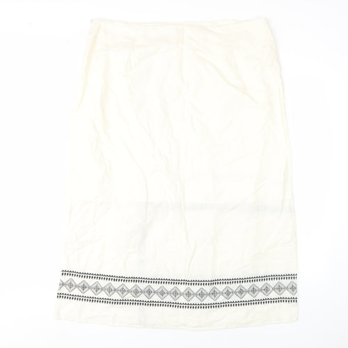 Marks and Spencer Women Ivory Straight Skirt Size 18