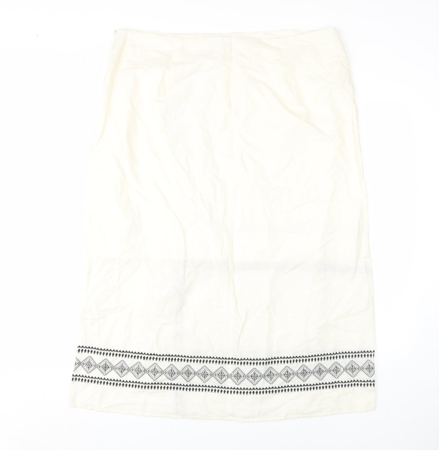 Marks and Spencer Women Ivory Straight Skirt Size 18