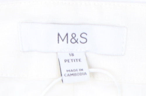 Marks and Spencer Women Ivory Straight Skirt Size 18