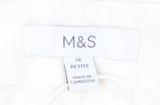 Marks and Spencer Women Ivory Straight Skirt Size 18