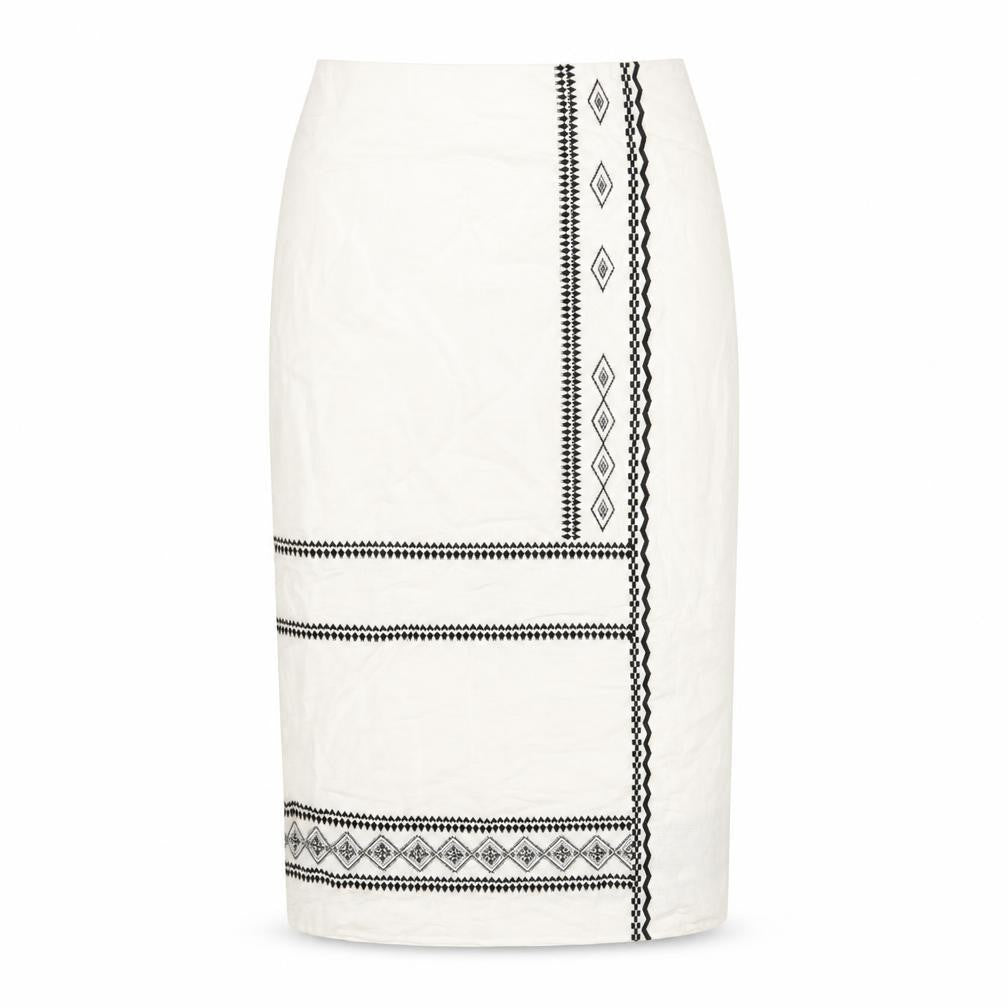 Front view of Marks & Spencer Women’s Ivory Pencil Skirt