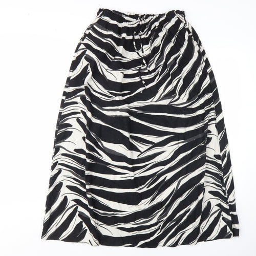 H&M Women's Black & White Animal Print Skirt, Size S