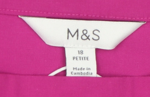 Marks and Spencer Women's Pink A-Line Skirt Size 18 Petite