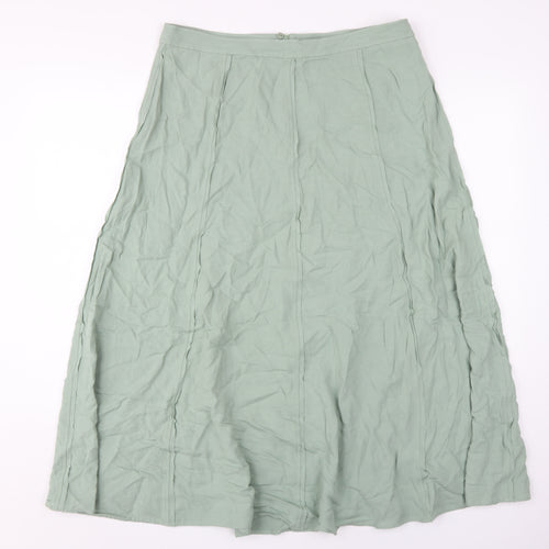 Marks and Spencer Women's Midi A-Line Skirt Size 14 Green