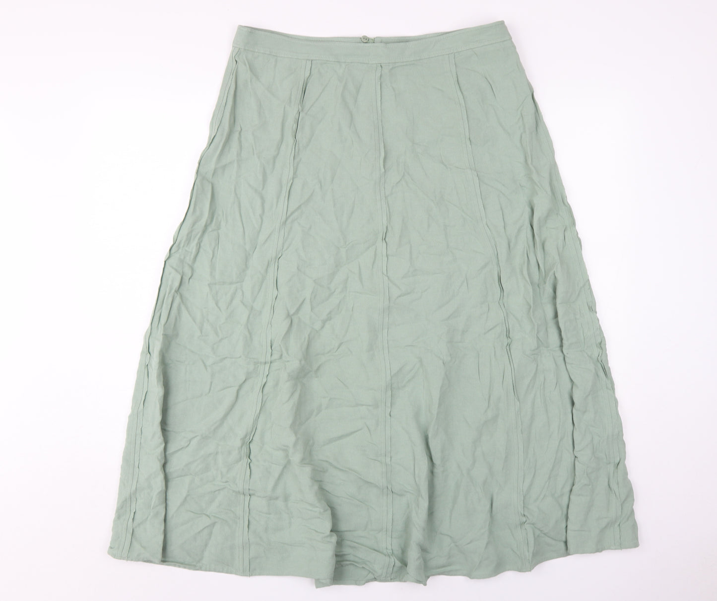 Marks and Spencer Women's Midi A-Line Skirt Size 14 Green
