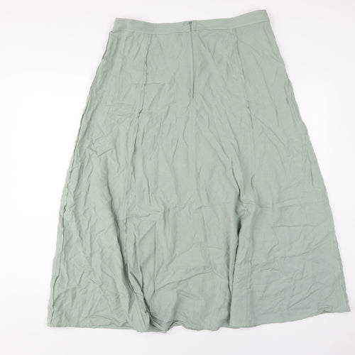 Marks and Spencer Women's Midi A-Line Skirt Size 14 Green