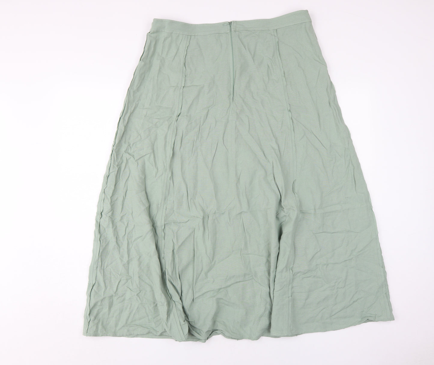 Marks and Spencer Women's Midi A-Line Skirt Size 14 Green