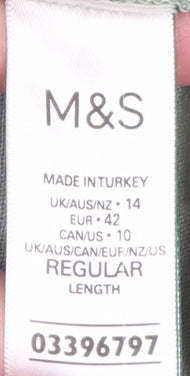 Marks and Spencer Women's Midi A-Line Skirt Size 14 Green