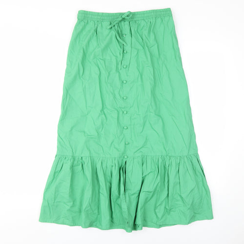 Marks and Spencer Green Midi Peasant Skirt, Size 10