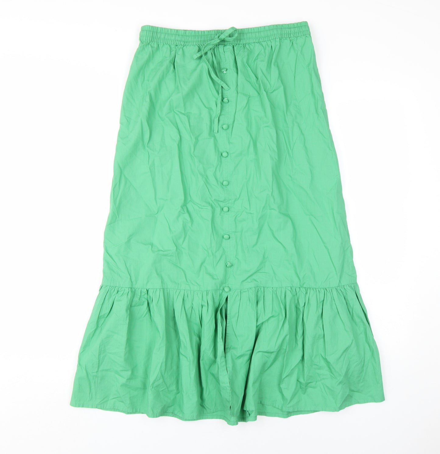 Marks and Spencer Green Midi Peasant Skirt, Size 10
