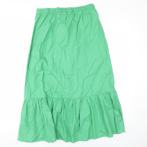 Marks and Spencer Green Midi Peasant Skirt, Size 10