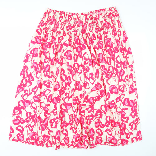 Marks and Spencer Women's Pink Pleated Floral Skirt, Size 20