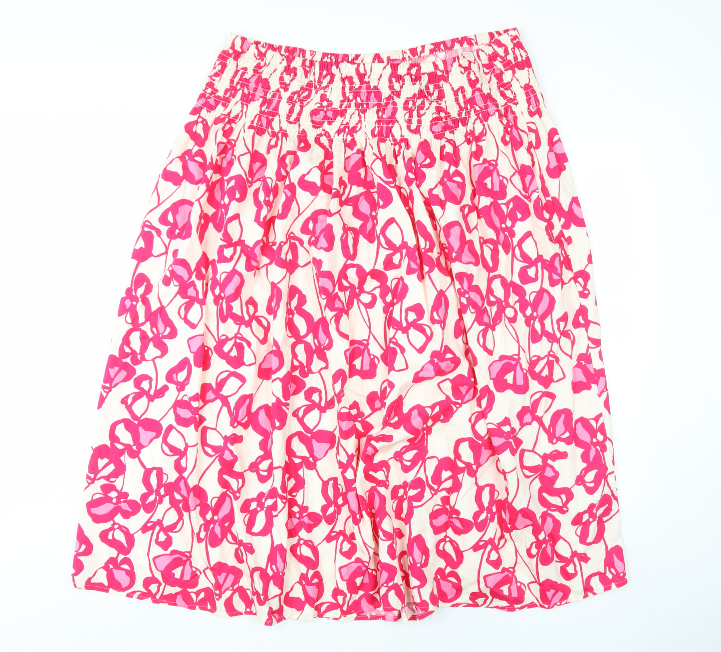 Marks and Spencer Women's Pink Pleated Floral Skirt, Size 20