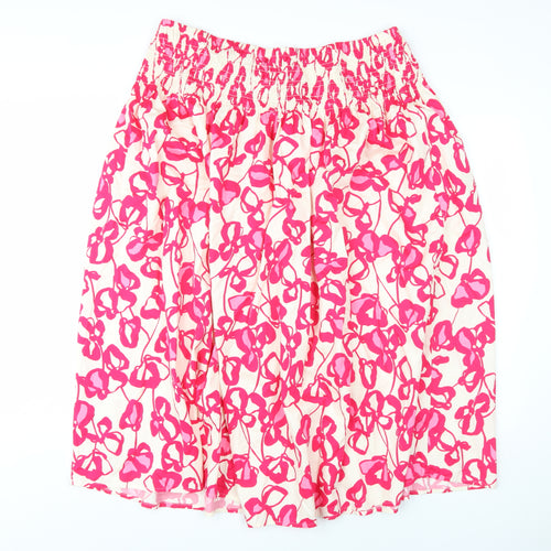 Marks and Spencer Women's Pink Pleated Floral Skirt, Size 20