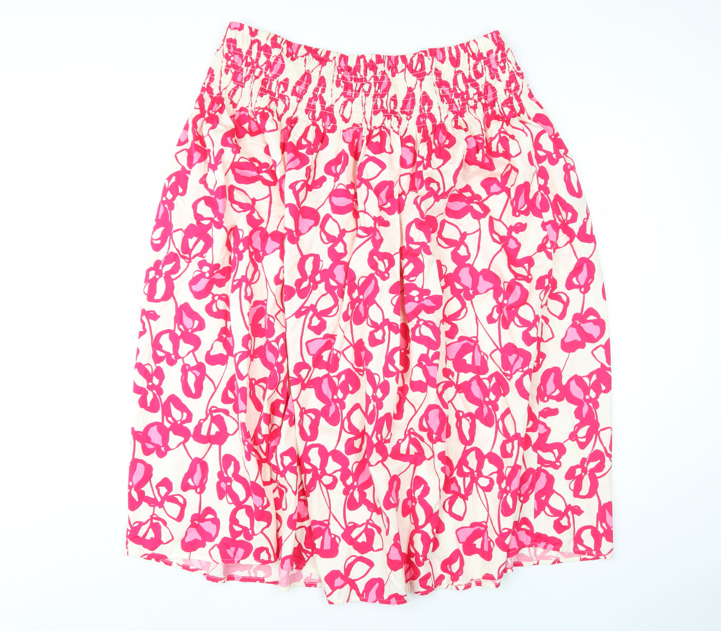 Marks and Spencer Women's Pink Pleated Floral Skirt, Size 20