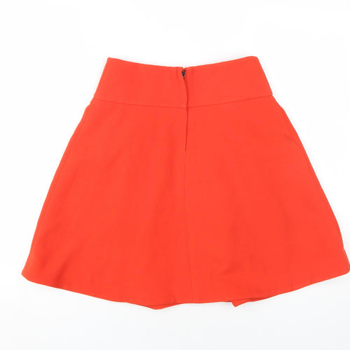 Maeve Women's Red A-Line Short Skirt with Zips