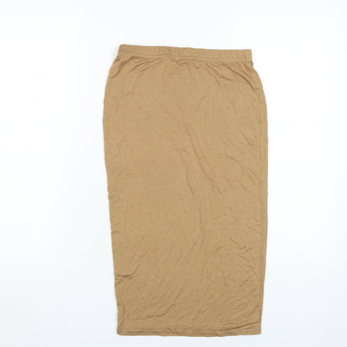 PrettyLittleThing Women's Brown Midi Pencil Skirt