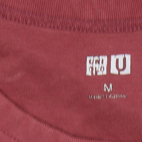 Uniqlo Red Basic Crew Neck T-Shirt, Medium Size