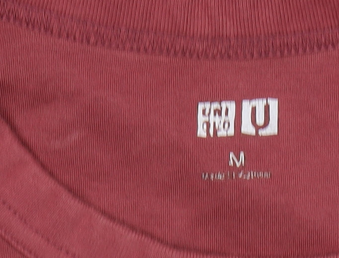 Uniqlo Red Basic Crew Neck T-Shirt, Medium Size