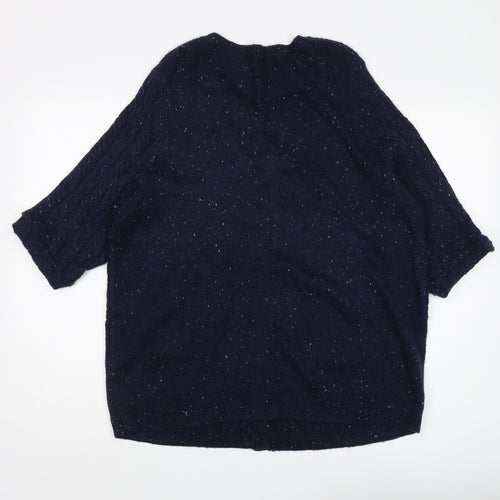 Bonmarché Women's Blue Cardigan, Size L, Cable-Knit