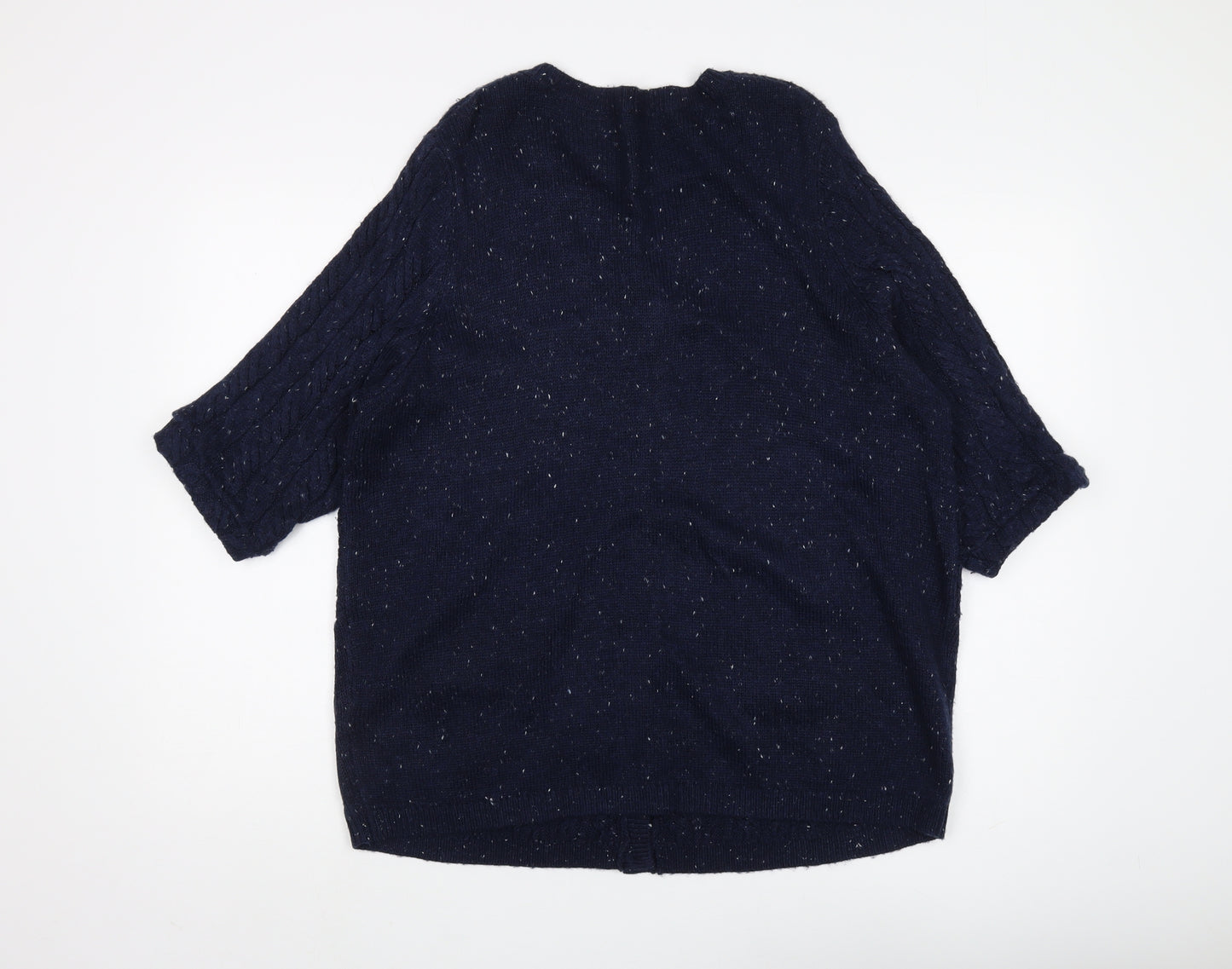 Bonmarché Women's Blue Cardigan, Size L, Cable-Knit