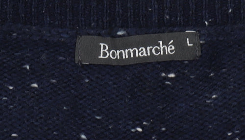 Bonmarché Women's Blue Cardigan, Size L, Cable-Knit