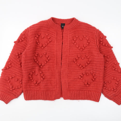 River Island Women's Red Cardigan Size M Knit Jumper