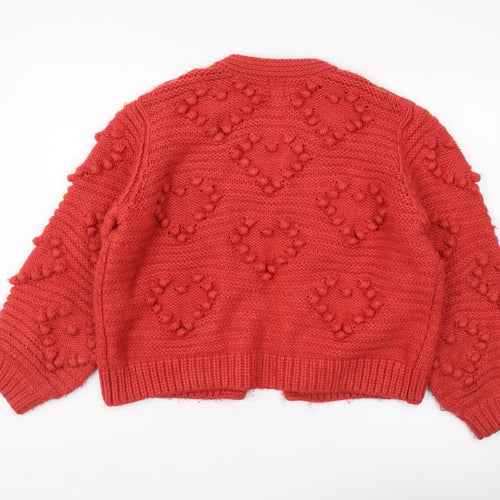 River Island Women's Red Cardigan Size M Knit Jumper