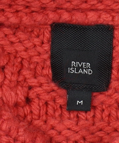 River Island Women's Red Cardigan Size M Knit Jumper