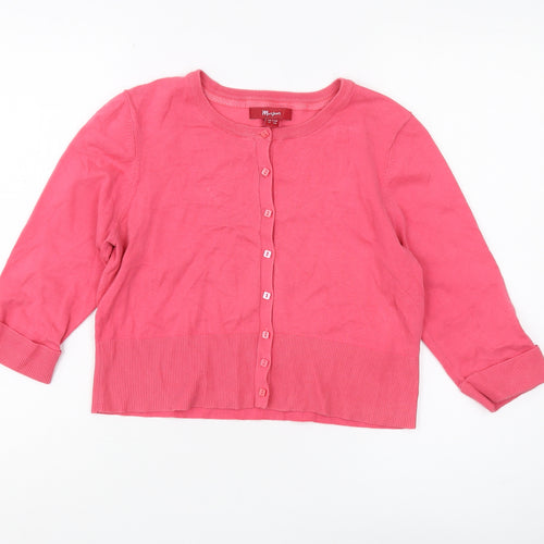 Monsoon Women's Pink Cardigan, Size 12, Crew Neck