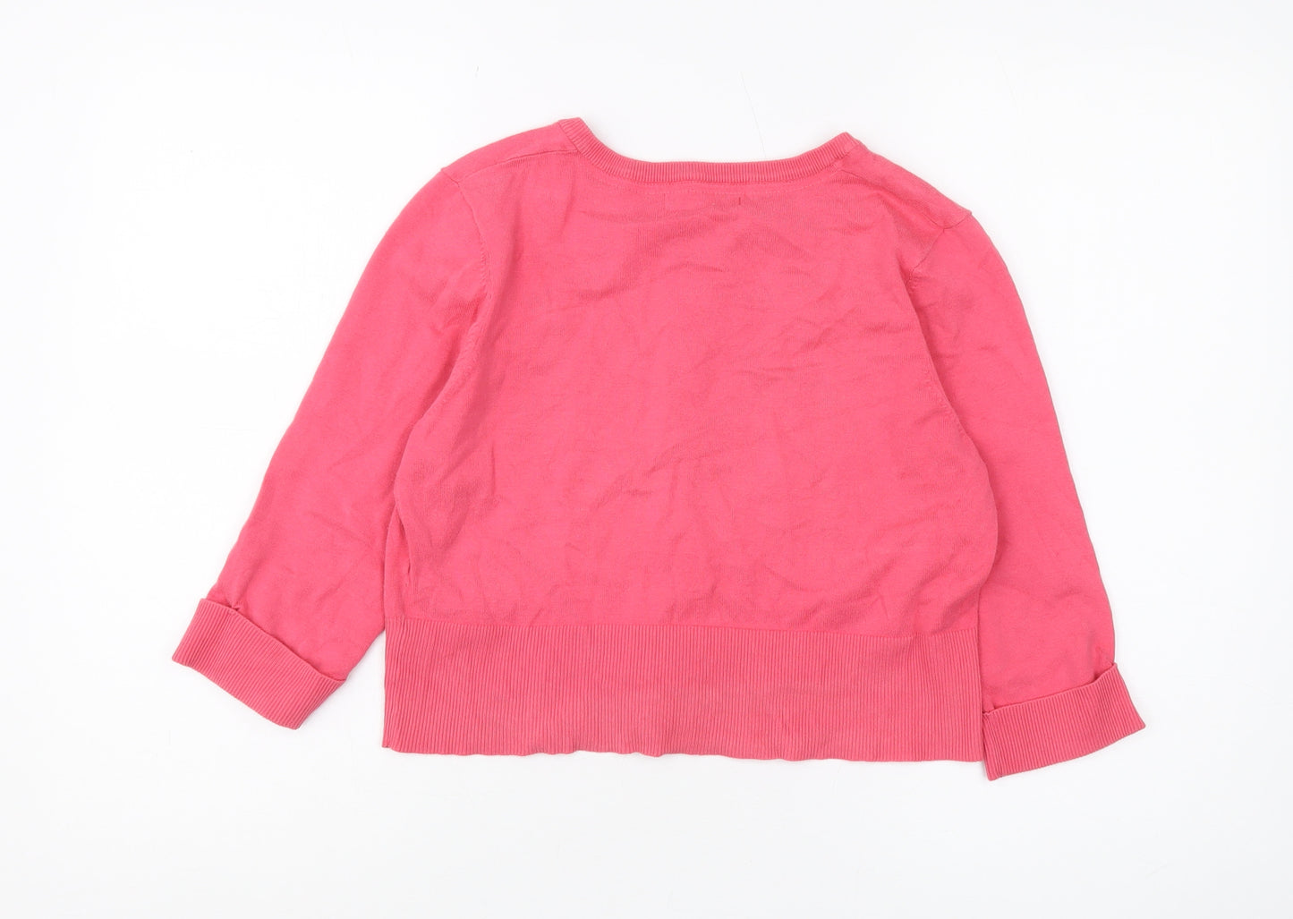 Monsoon Women's Pink Cardigan, Size 12, Crew Neck