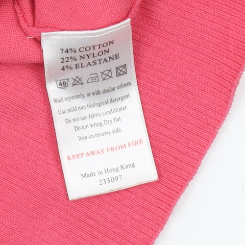Monsoon Women's Pink Cardigan, Size 12, Crew Neck