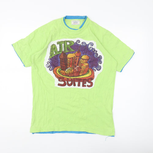 Springfield Men's Green Graphic Print T-Shirt XS