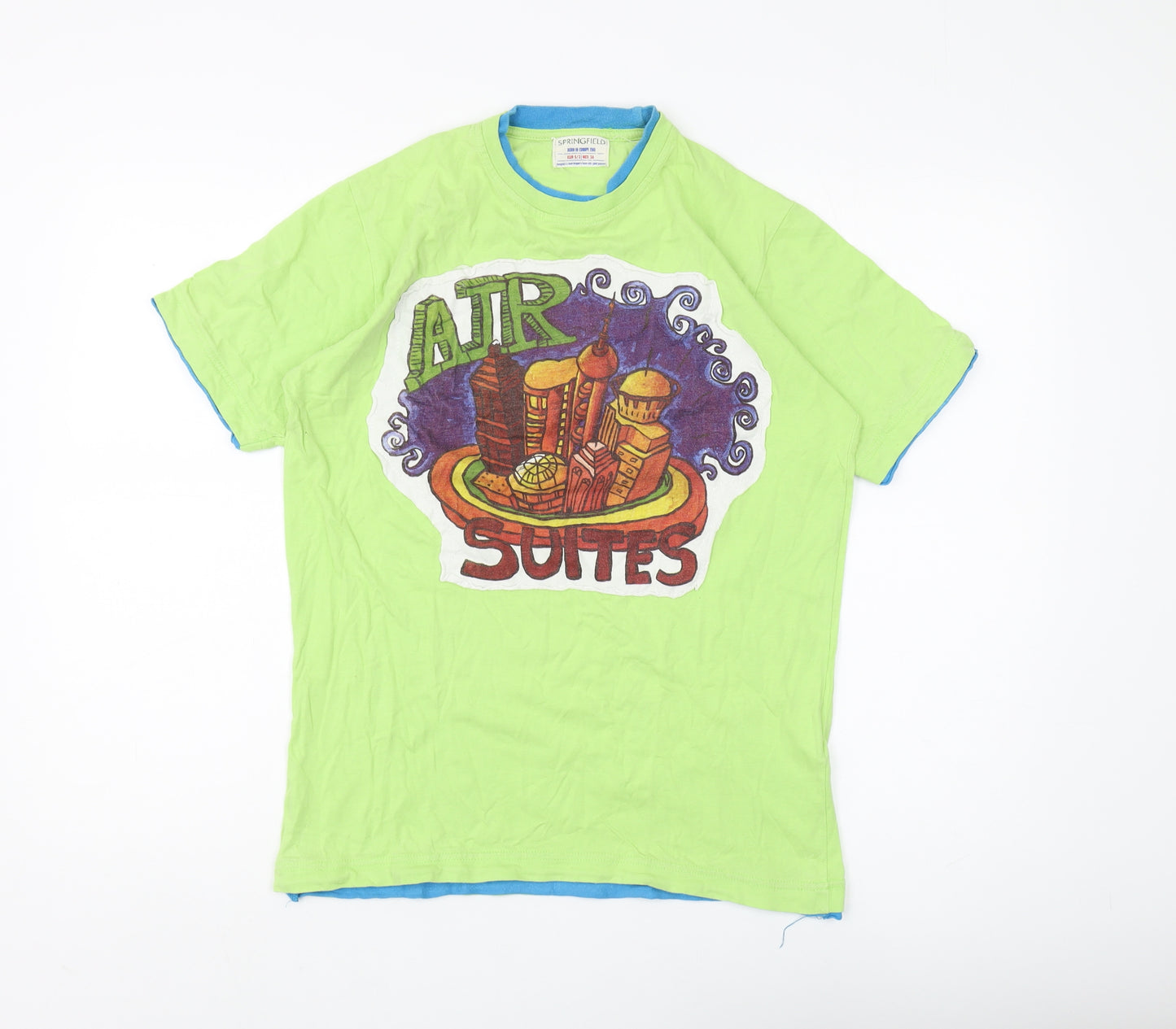 Springfield Men's Green Graphic Print T-Shirt XS