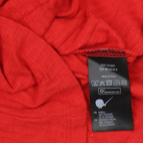 Monki Women's Red Long Sleeve Basic T-Shirt XS