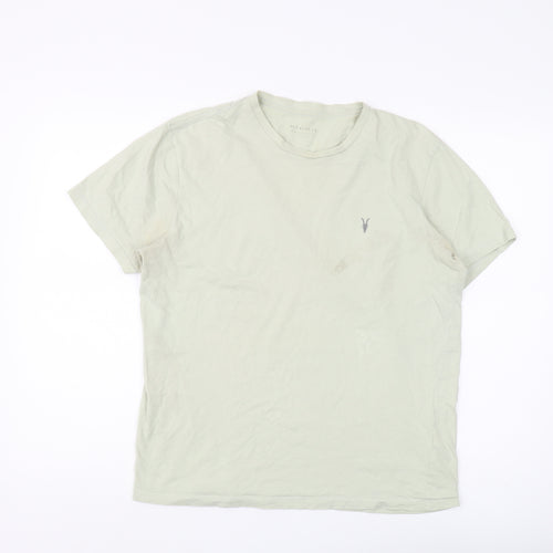 AllSaints Men's Beige Medium Crew Neck T-Shirt