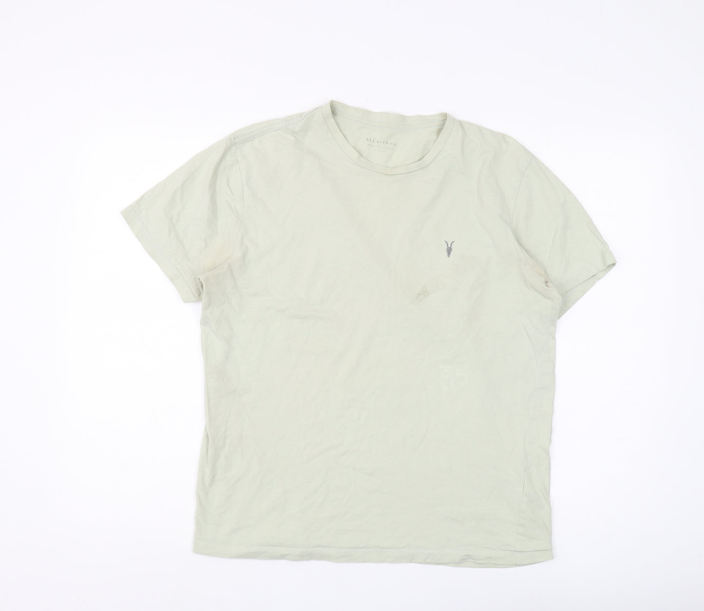 AllSaints Men's Beige Medium Crew Neck T-Shirt