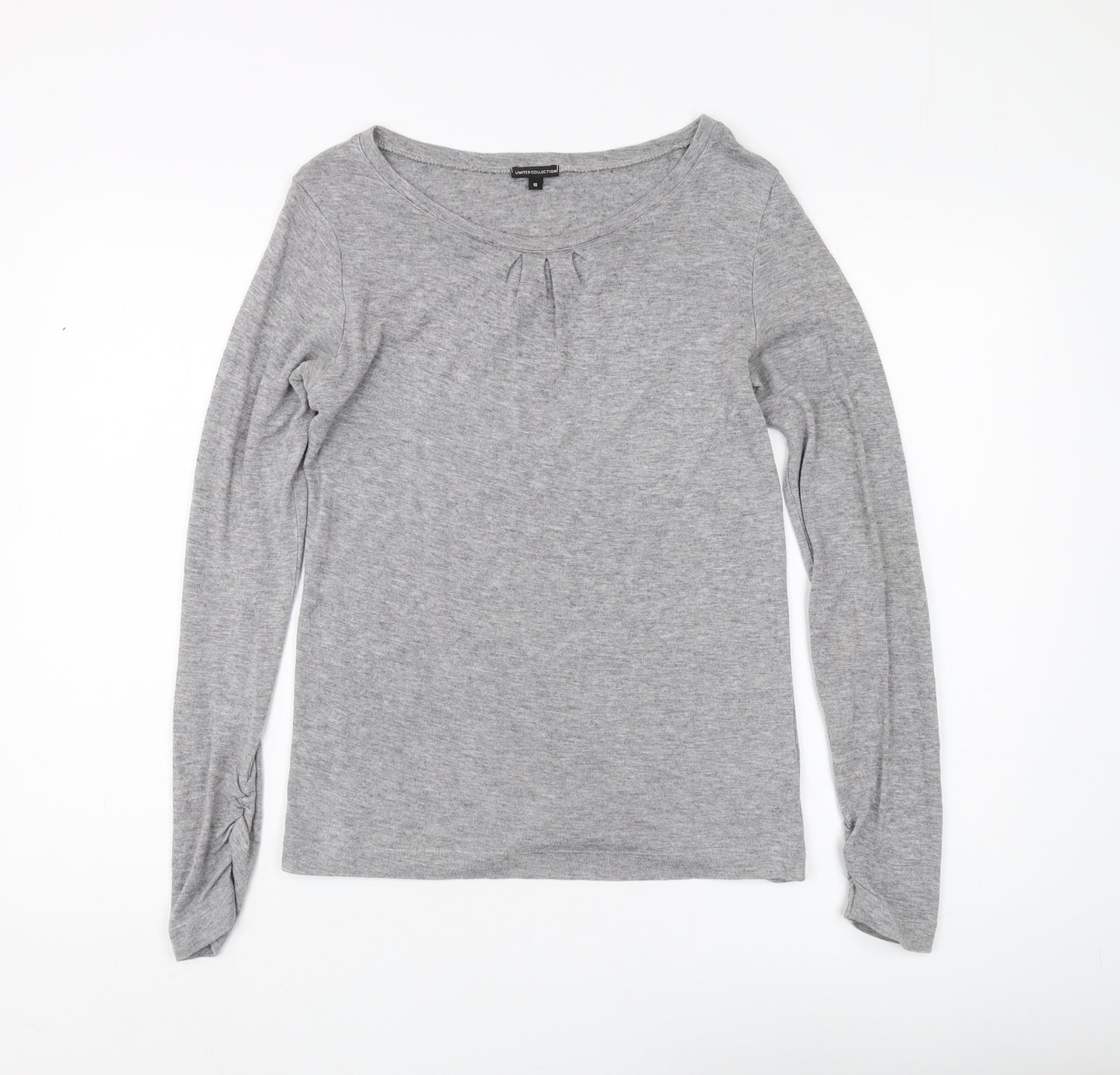Marks & Spencer Grey Long Sleeve Jersey Top, UK 10