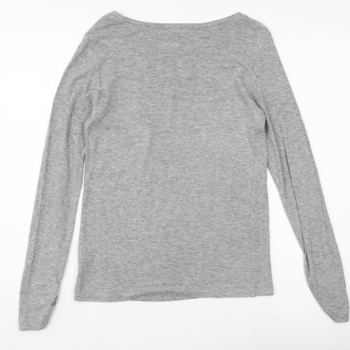 Marks & Spencer Grey Long Sleeve Jersey Top, UK 10