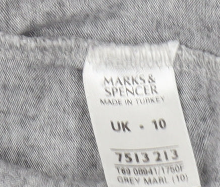 Marks & Spencer Grey Long Sleeve Jersey Top, UK 10