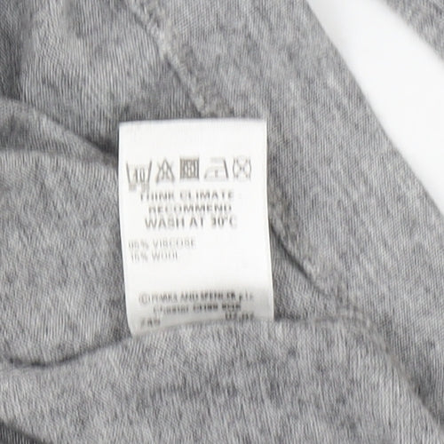 Marks & Spencer Grey Long Sleeve Jersey Top, UK 10