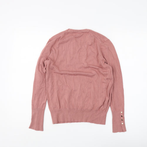 Zara Women Pink Pullover Jumper, Size M, Casual Knit