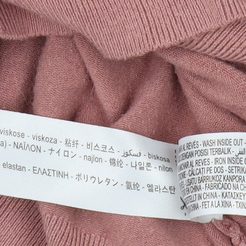 Zara Women Pink Pullover Jumper, Size M, Casual Knit