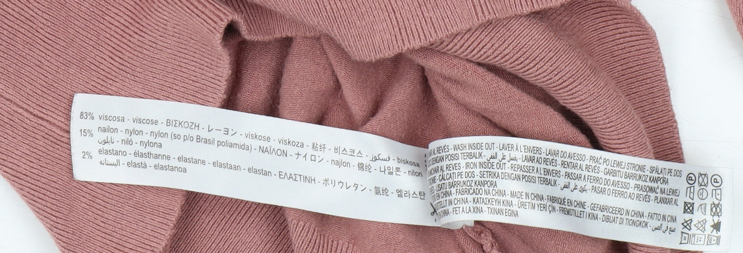 Zara Women Pink Pullover Jumper, Size M, Casual Knit