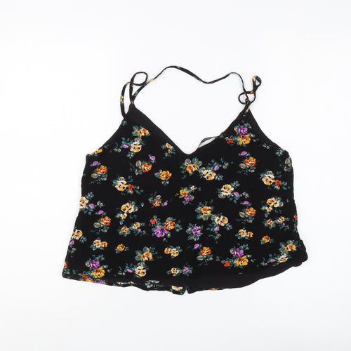 Stradivarius Women's Black Floral Camisole, Size M