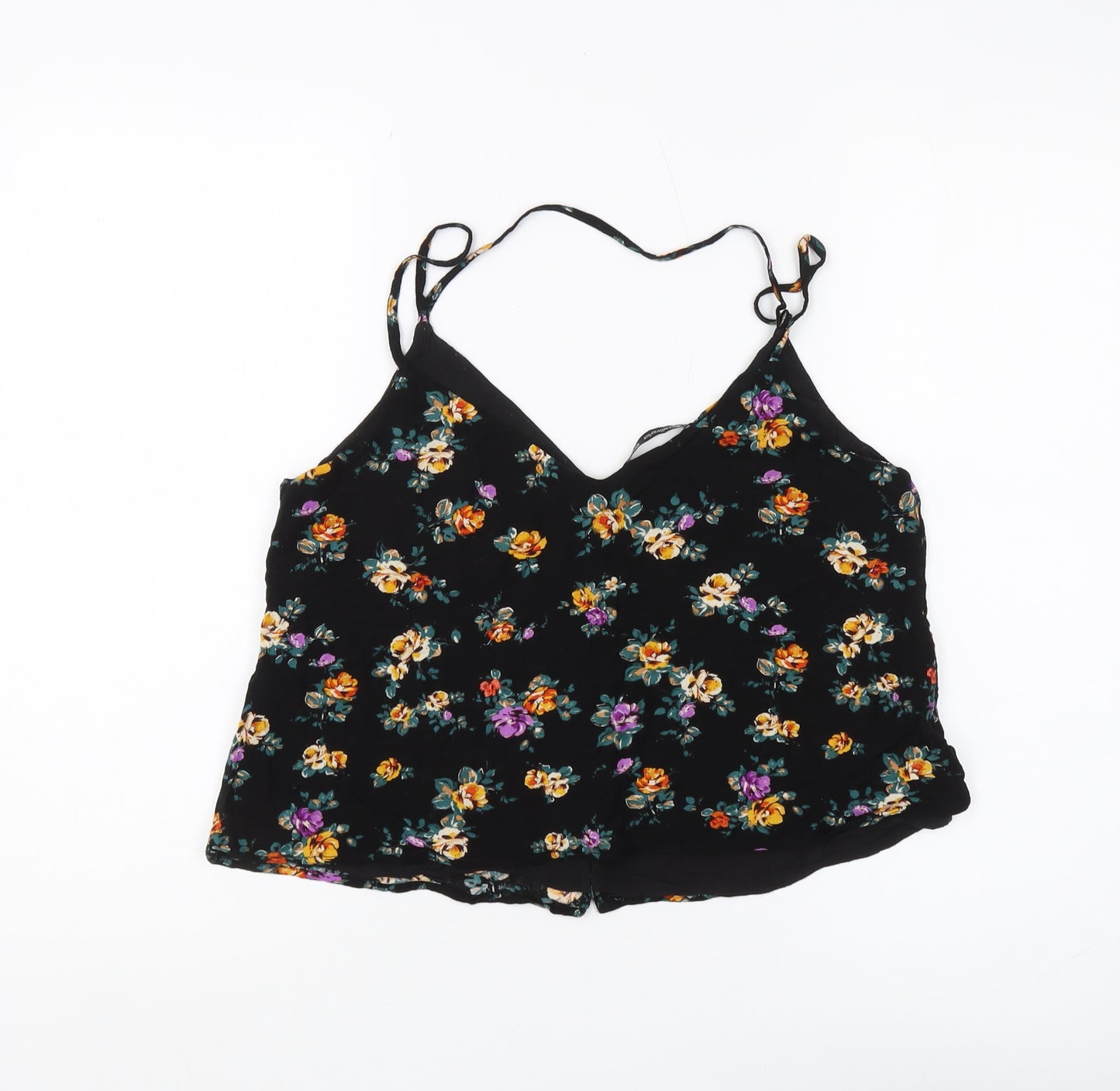 Stradivarius Women's Black Floral Camisole, Size M